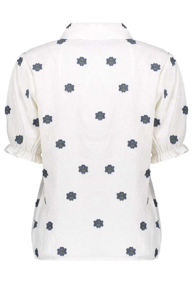 BLOUSE MET BLOEMENPRINT 53463 20 000010 OFF WHITE/BLUE/GREEN